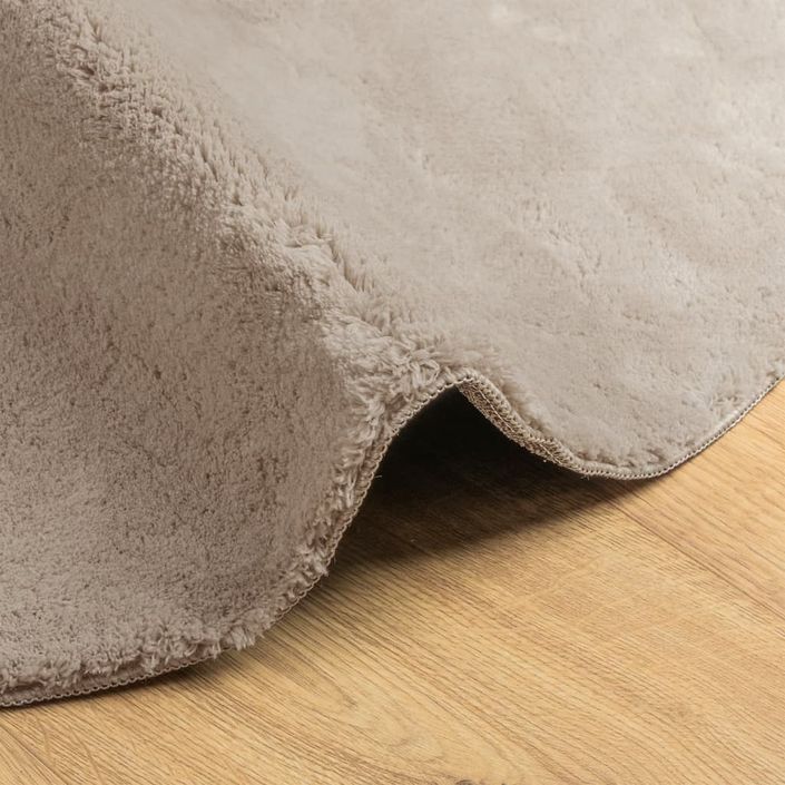 Tapis HUARTE à poils courts doux et lavable sable Ø 160 cm - Photo n°6