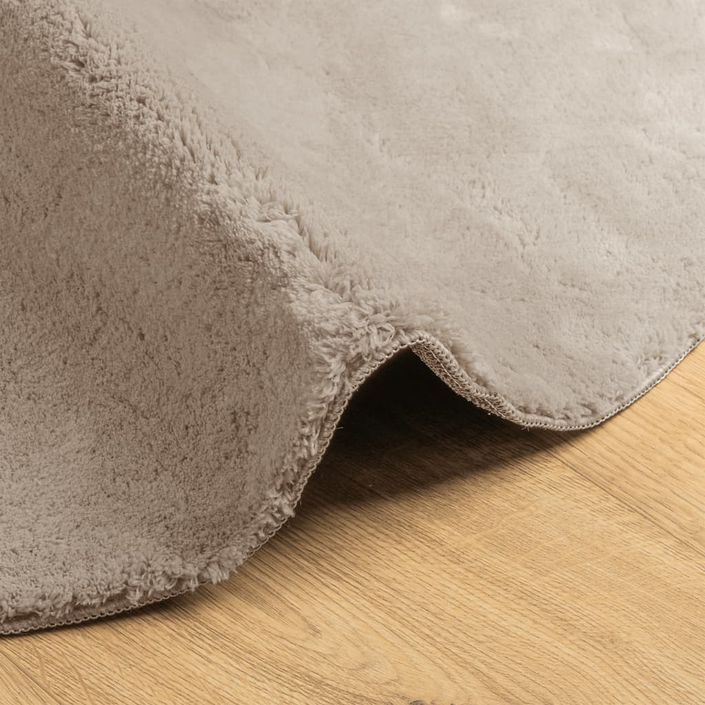 Tapis HUARTE à poils courts doux et lavable sable Ø 80 cm - Photo n°6