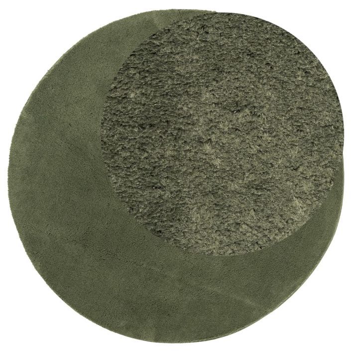 Tapis HUARTE à poils courts doux et lavable vert forêt Ø 120 cm - Photo n°3