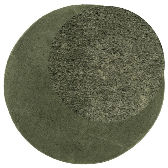 Tapis HUARTE à poils courts doux et lavable vert forêt Ø 160 cm - Photo n°3