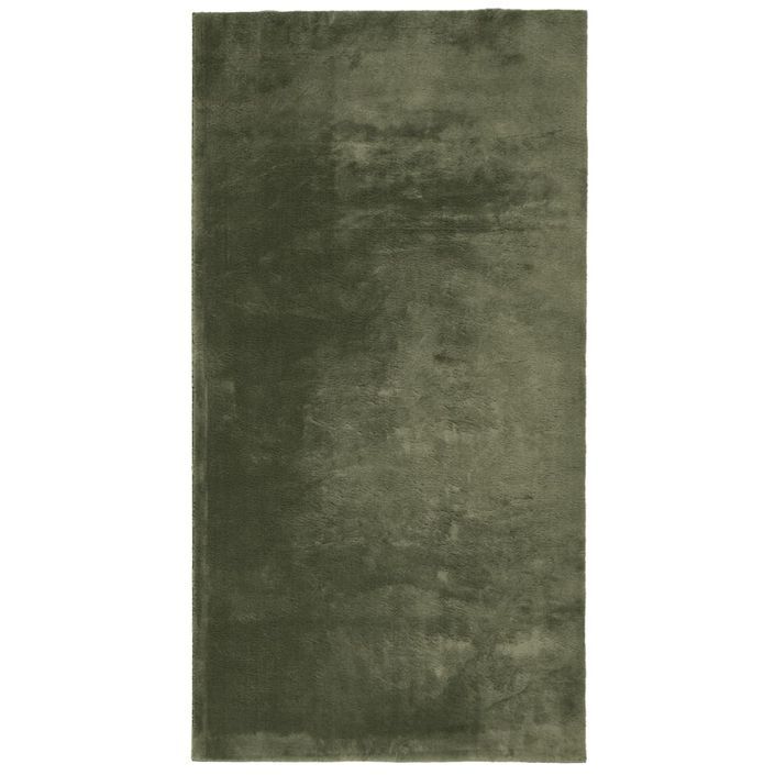 Tapis HUARTE à poils courts doux et lavable vert forêt 60x110cm - Photo n°1