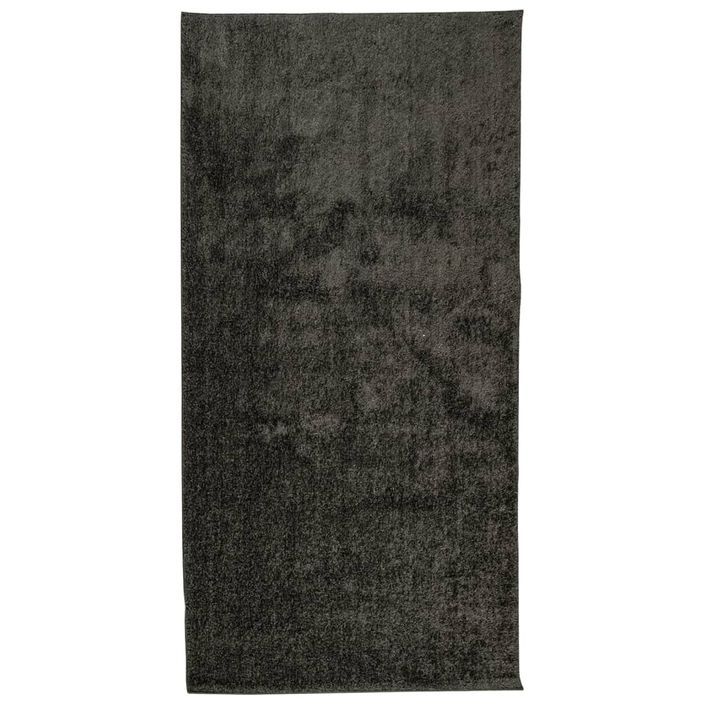 Tapis ISTAN à poils longs aspect brillant anthracite 100x200 cm - Photo n°1