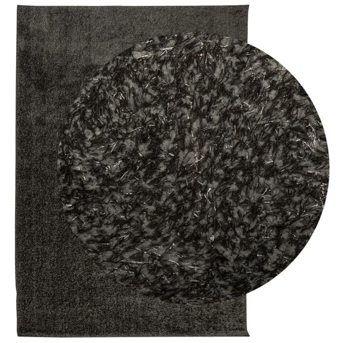 Tapis ISTAN à poils longs aspect brillant anthracite 120x170 cm - Photo n°3