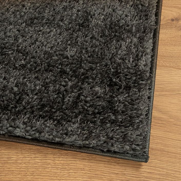 Tapis ISTAN à poils longs aspect brillant anthracite 120x170 cm - Photo n°4