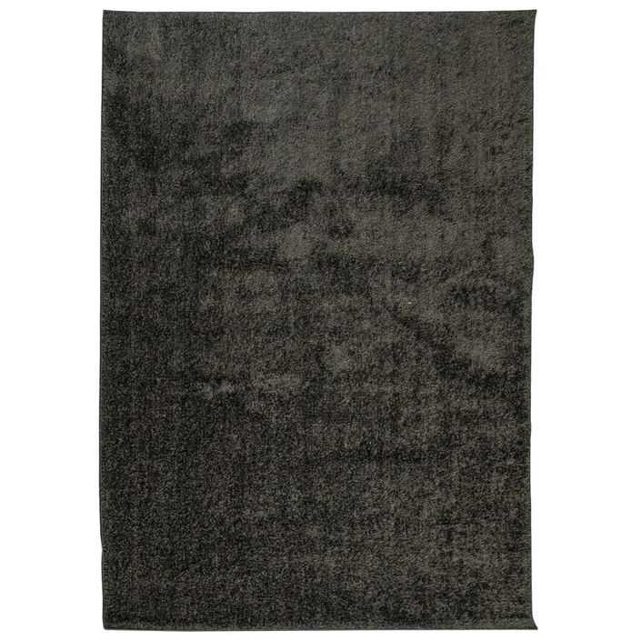 Tapis ISTAN à poils longs aspect brillant anthracite 160x230 cm - Photo n°1