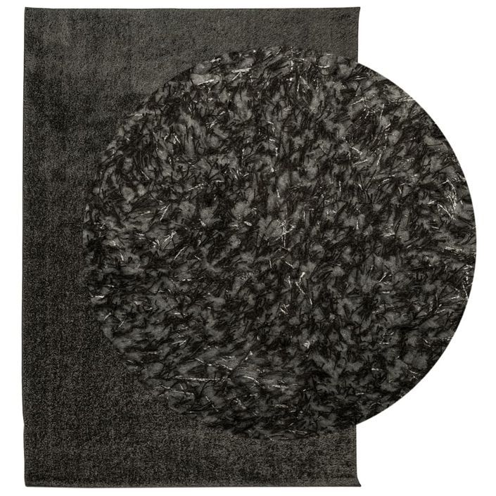 Tapis ISTAN à poils longs aspect brillant anthracite 160x230 cm - Photo n°3