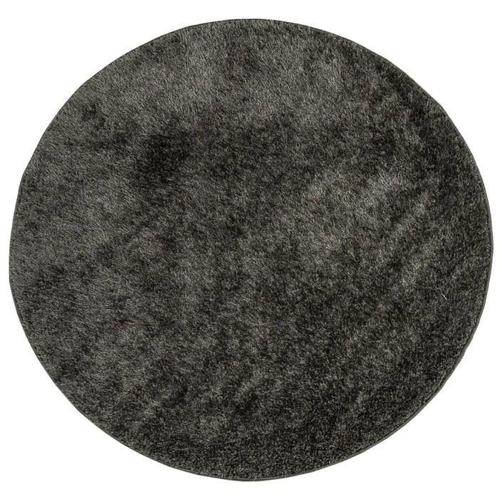 Tapis ISTAN à poils longs aspect brillant anthracite Ø 200 cm - Photo n°1