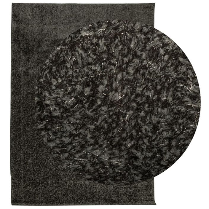 Tapis ISTAN à poils longs aspect brillant anthracite 200x280 cm - Photo n°3