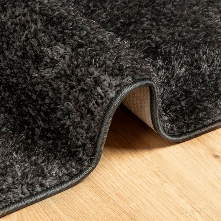 Tapis ISTAN à poils longs aspect brillant anthracite 240x340 cm - Photo n°6