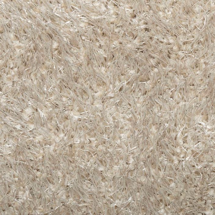 Tapis ISTAN à poils longs aspect brillant beige Ø 100 cm - Photo n°9