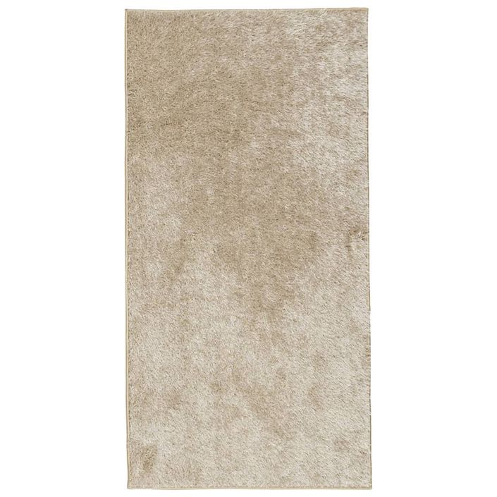 Tapis ISTAN à poils longs aspect brillant beige 100x200 cm - Photo n°1