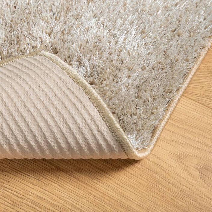 Tapis ISTAN à poils longs aspect brillant beige 120x170 cm - Photo n°5