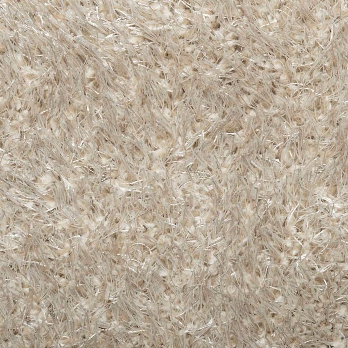 Tapis ISTAN à poils longs aspect brillant beige Ø 80 cm - Photo n°9