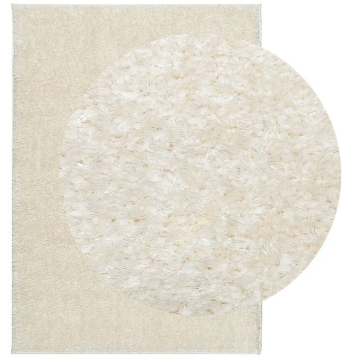 Tapis ISTAN à poils longs aspect brillant crème 200x280 cm - Photo n°3