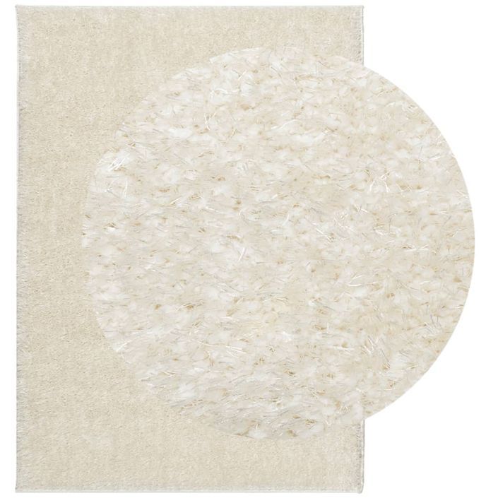 Tapis ISTAN à poils longs aspect brillant crème 240x340 cm - Photo n°3