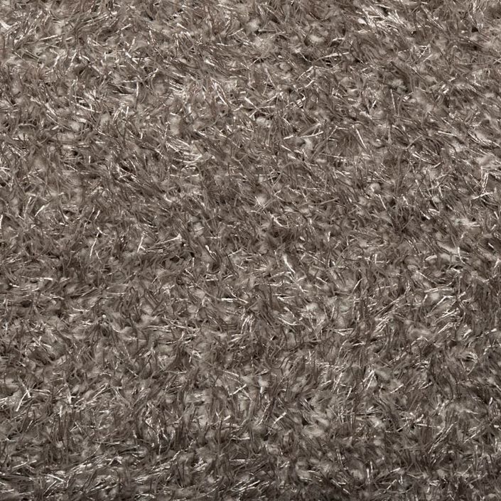 Tapis ISTAN à poils longs aspect brillant gris Ø 100 cm - Photo n°9