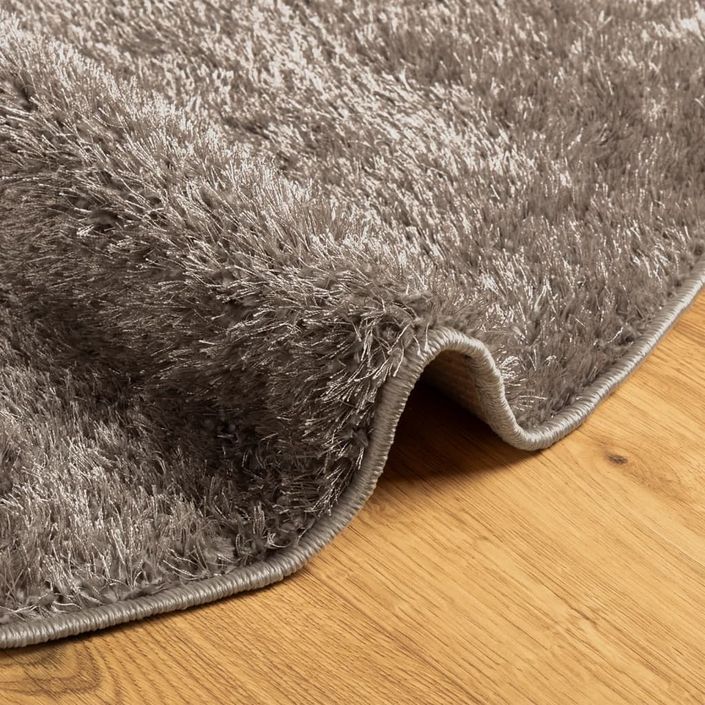 Tapis ISTAN à poils longs aspect brillant gris Ø 120 cm - Photo n°6