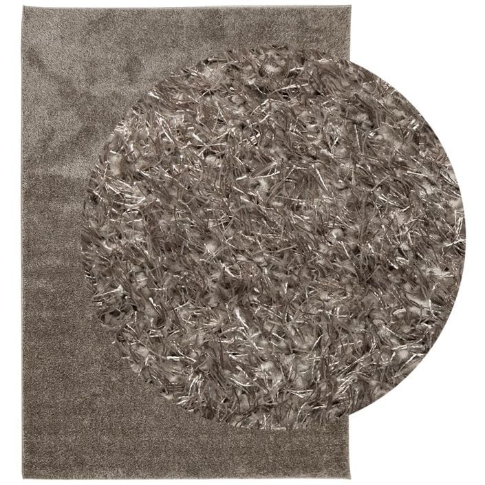 Tapis ISTAN à poils longs aspect brillant gris 140x200 cm - Photo n°3