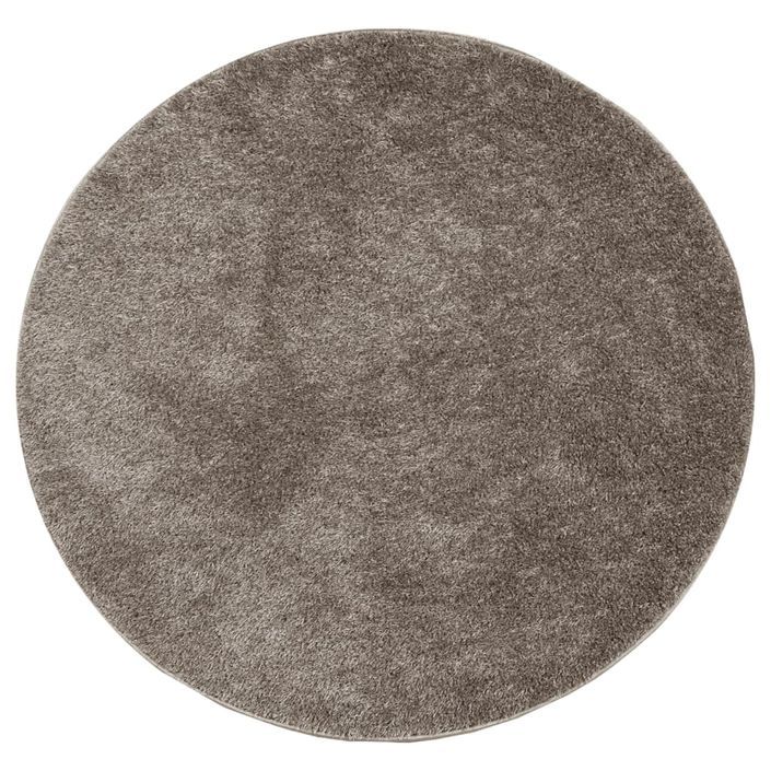 Tapis ISTAN à poils longs aspect brillant gris Ø 160 cm - Photo n°1