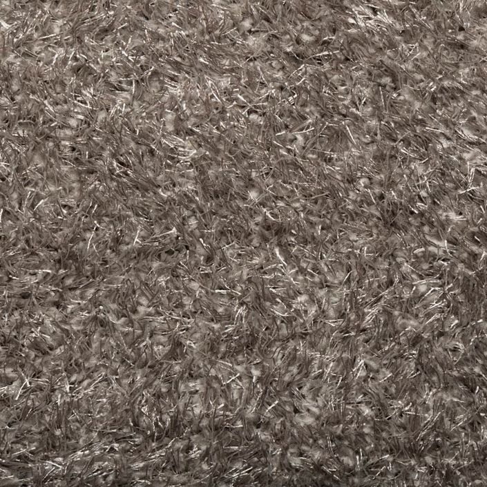 Tapis ISTAN à poils longs aspect brillant gris Ø 160 cm - Photo n°9