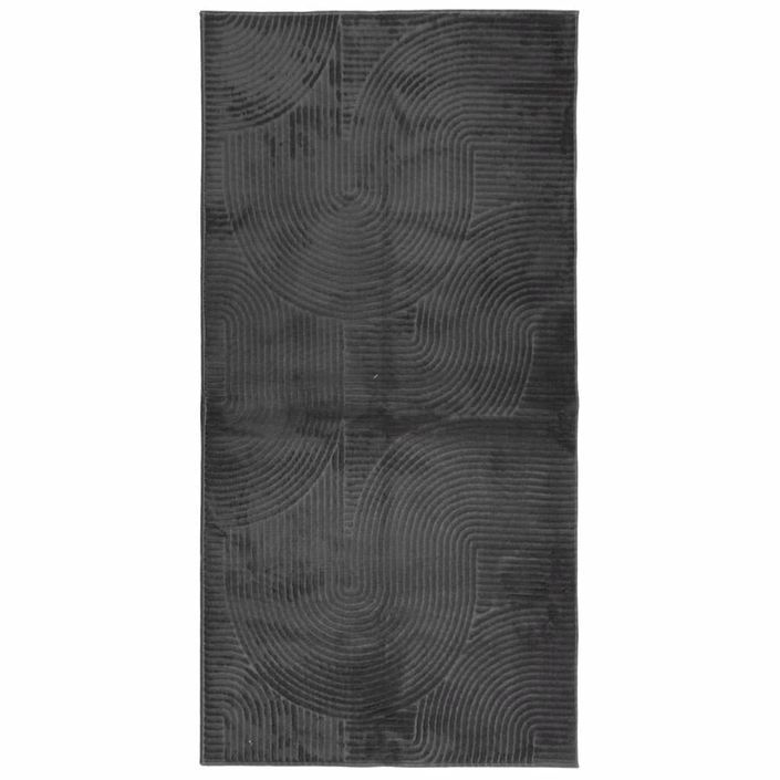 Tapis IZA poils courts style scandinave anthracite 100x200 cm - Photo n°1