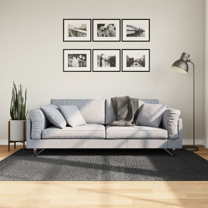 Tapis IZA poils courts style scandinave anthracite 140x200 cm - Photo n°2