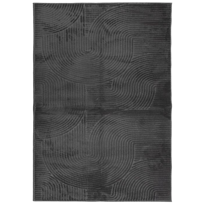 Tapis IZA poils courts style scandinave anthracite 140x200 cm - Photo n°1