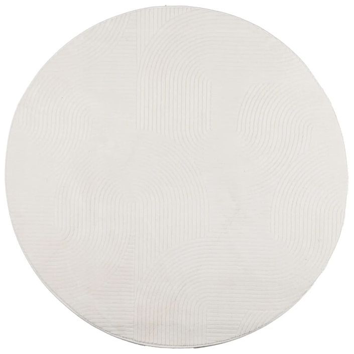 Tapis IZA poils courts style scandinave crème Ø 100 cm - Photo n°1