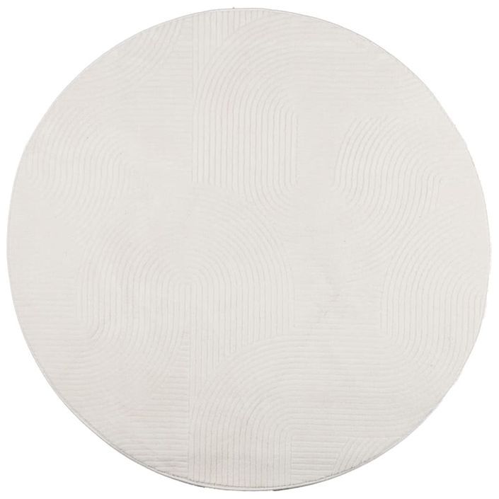 Tapis IZA poils courts style scandinave crème Ø 120 cm - Photo n°1