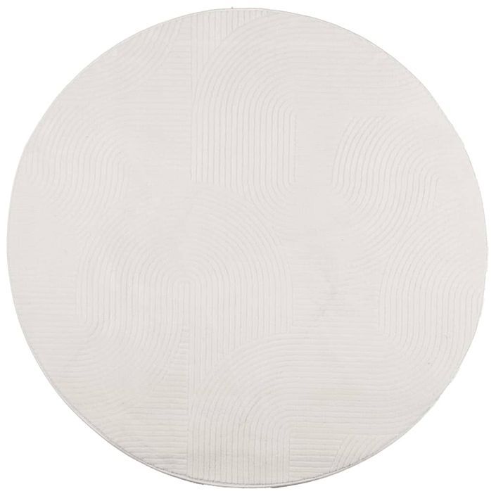 Tapis IZA poils courts style scandinave crème Ø 80 cm - Photo n°1