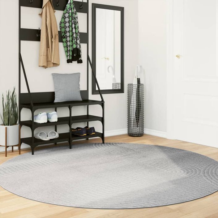 Tapis IZA poils courts style scandinave gris Ø 200 cm - Photo n°2