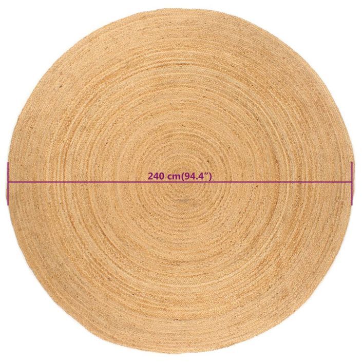 Tapis jute tressé 240 cm Rond - Photo n°6