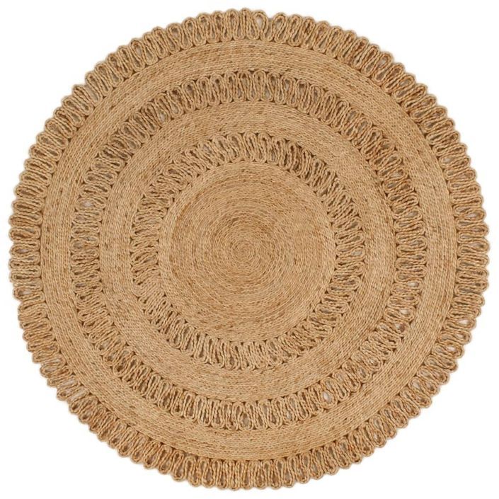 Tapis Jute tressé à la main 120 cm Rond - Photo n°1