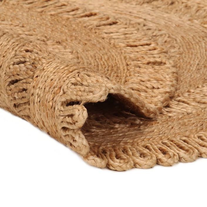 Tapis Jute tressé à la main 120 cm Rond - Photo n°5