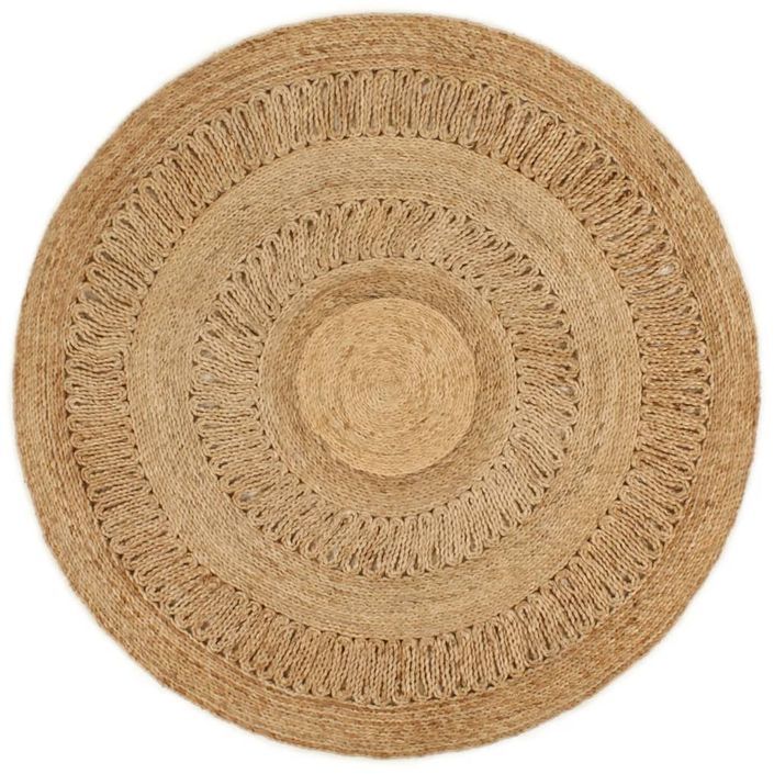 Tapis Jute tressé à la main 120 cm Rond - Photo n°1