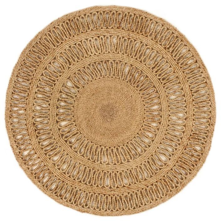 Tapis Jute tressé à la main 90 cm Rond - Photo n°1