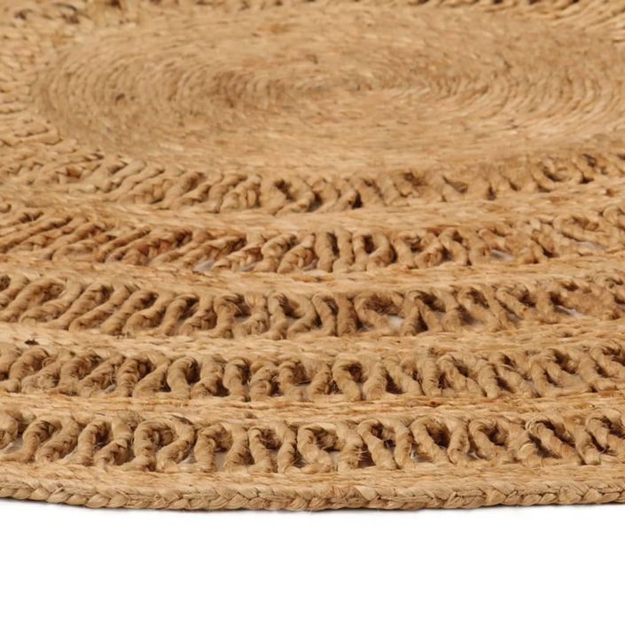 Tapis Jute tressé à la main 90 cm Rond - Photo n°2