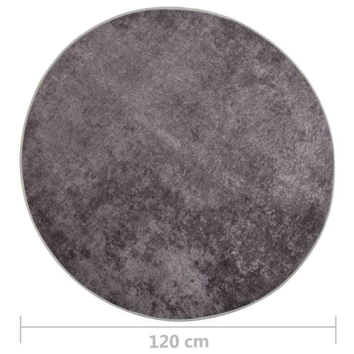 Tapis lavable antidérapant φ120 cm Gris 2 - Photo n°5