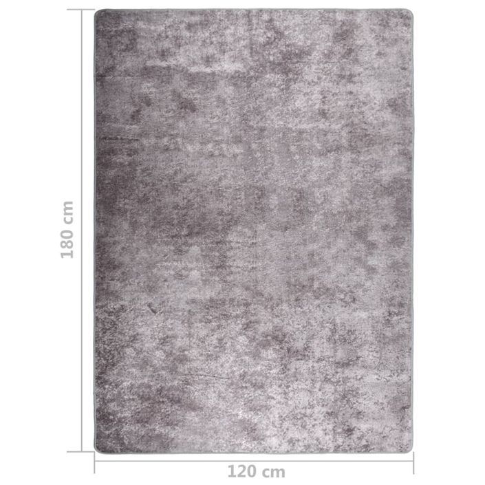 Tapis lavable antidérapant 120x180 cm Gris 2 - Photo n°5