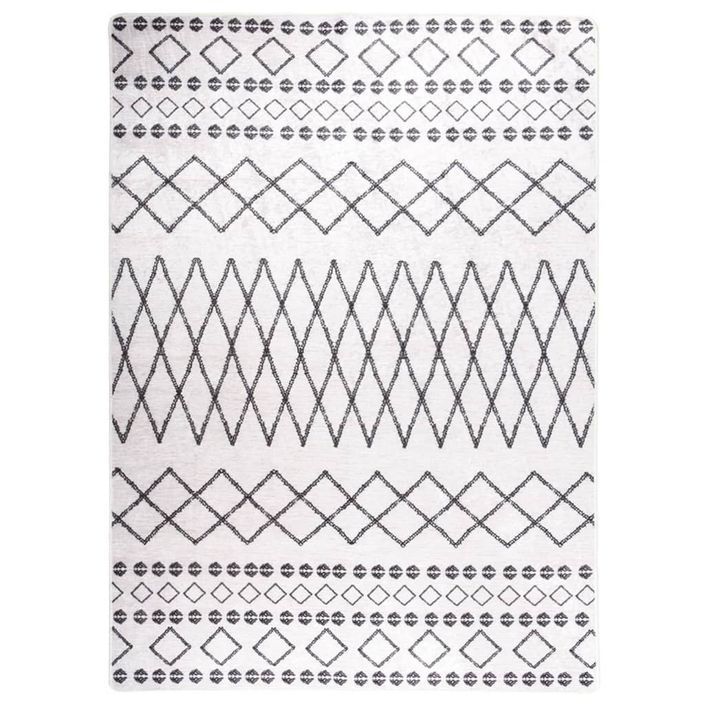 Tapis lavable antidérapant 120x180 cm Noir et blanc - Photo n°1