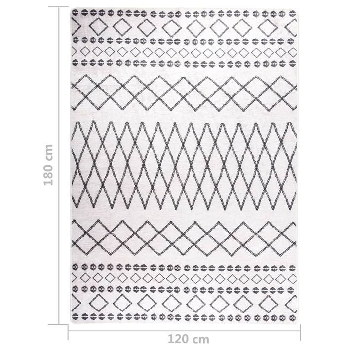 Tapis lavable antidérapant 120x180 cm Noir et blanc - Photo n°5