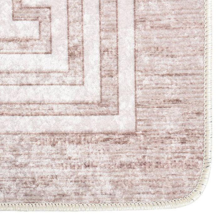 Tapis lavable antidérapant 160x230 cm Beige - Photo n°6