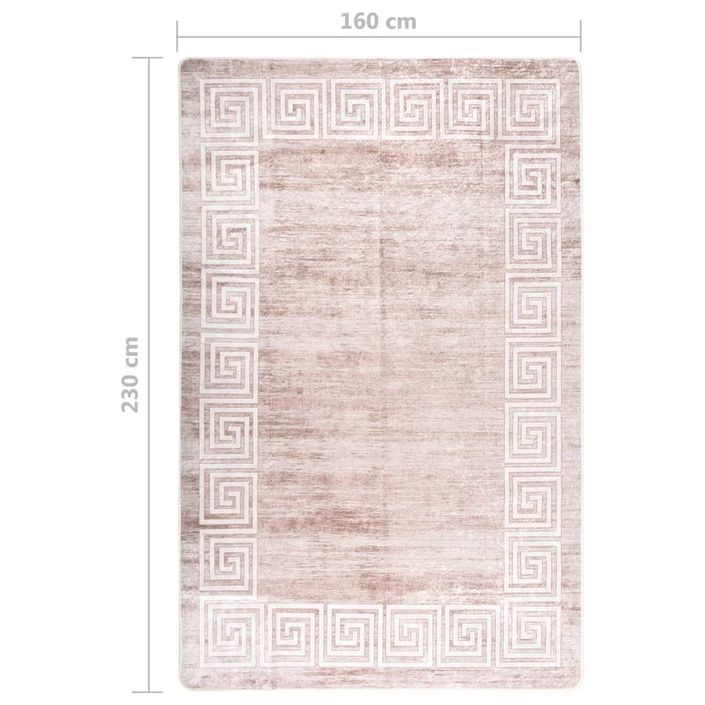 Tapis lavable antidérapant 160x230 cm Beige - Photo n°7