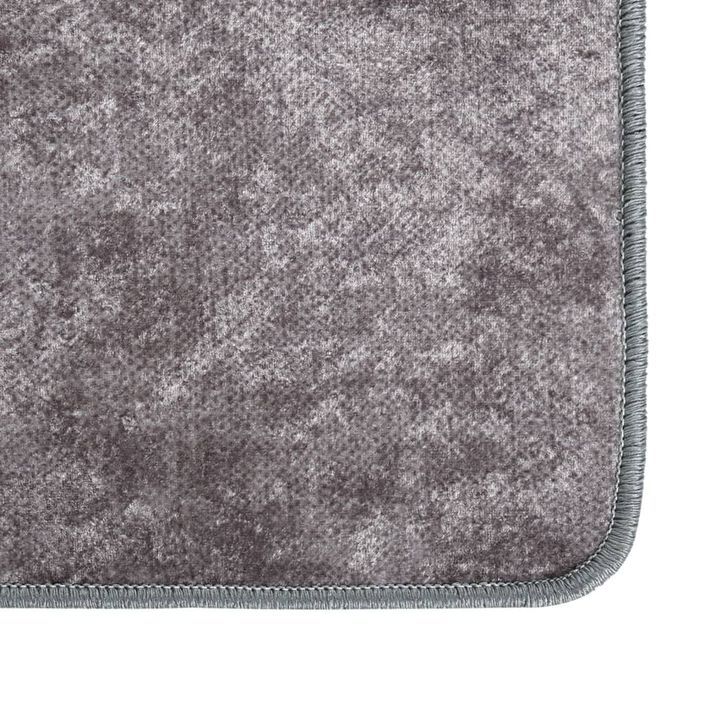 Tapis lavable antidérapant 160x230 cm Gris 2 - Photo n°4