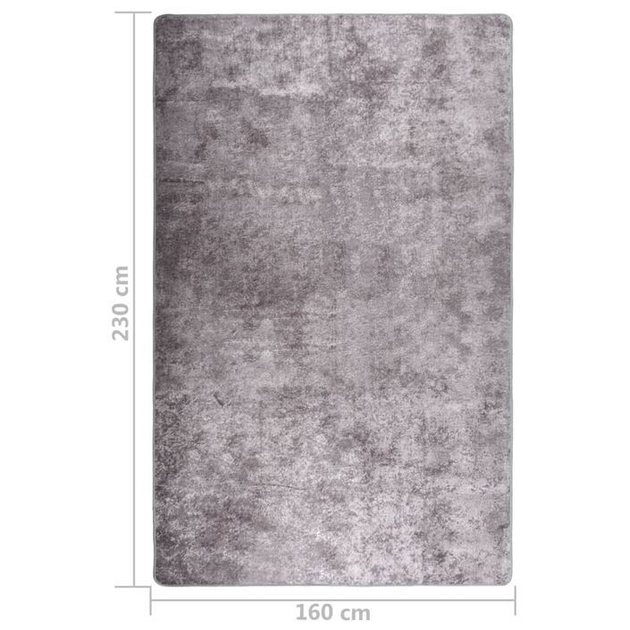 Tapis lavable antidérapant 160x230 cm Gris 2 - Photo n°5