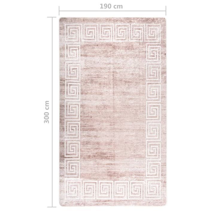 Tapis lavable antidérapant 190x300 cm Beige - Photo n°7