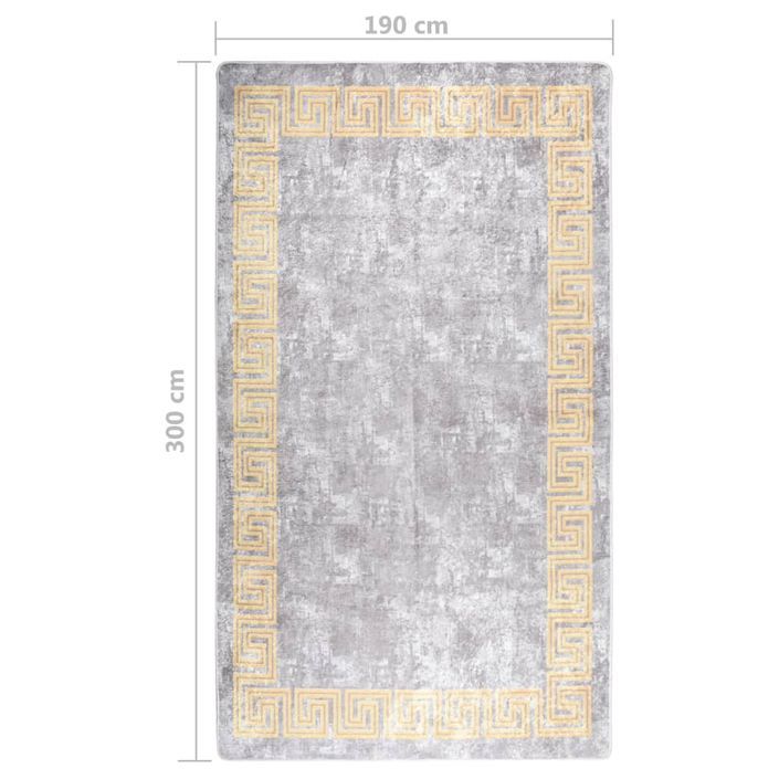 Tapis lavable antidérapant 190x300 cm Gris 2 - Photo n°7