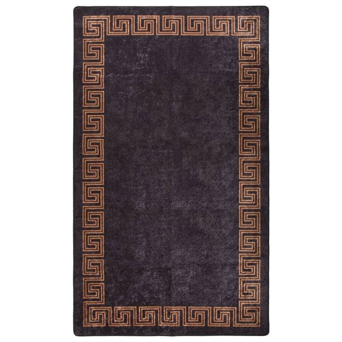 Tapis lavable antidérapant 190x300 cm Noir et doré - Photo n°1