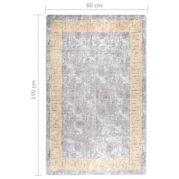 Tapis lavable antidérapant 80x150 cm Gris - Photo n°7