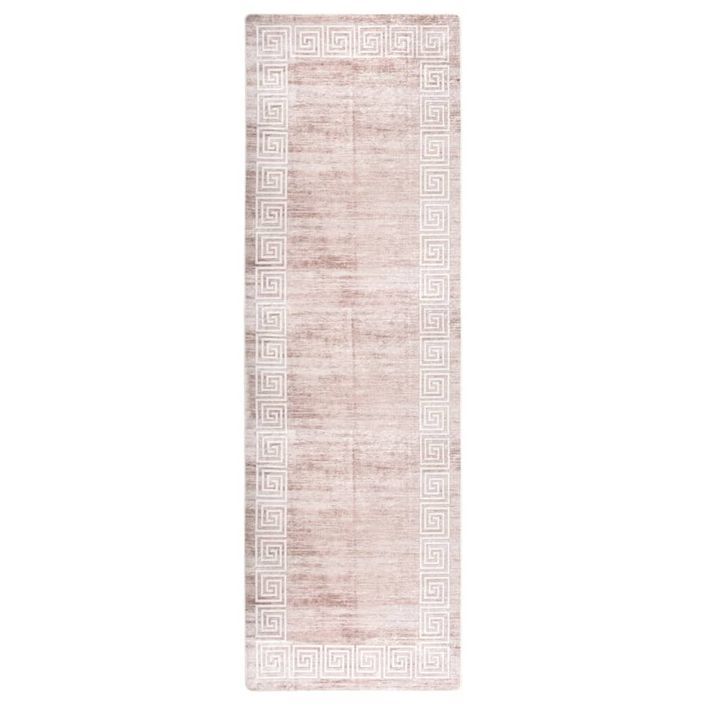 Tapis lavable antidérapant 80x300 cm Beige - Photo n°1